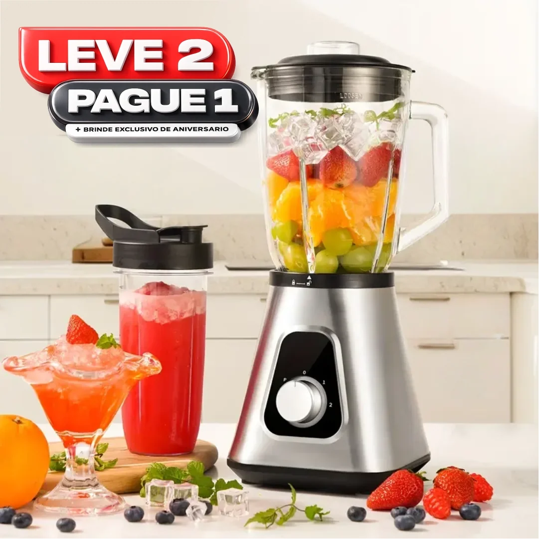 Liquidificador Multiuso Lumax Com Jarra de Vidro + BRINDE: Porta Tempero Vertical 16 Potes - COMPRE 1 LEVE 2