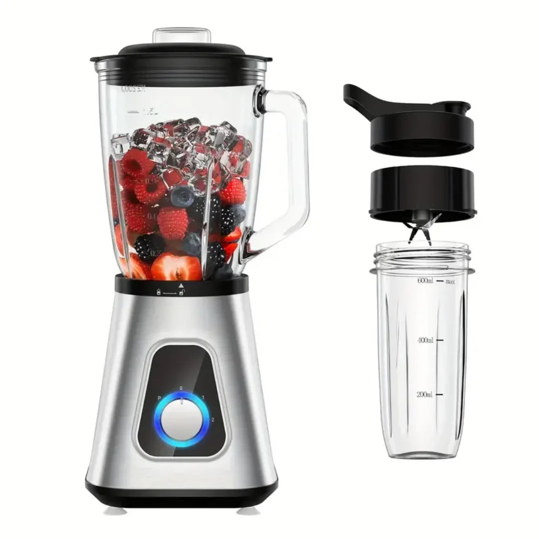 Liquidificador Multiuso Lumax Com 2 Jarras de Vidro + BRINDE: Porta Tempero Vertical 16 Potes - COMPRE 1 LEVE 2